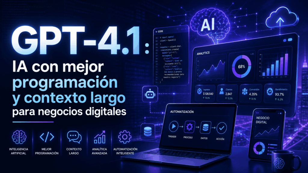 GPT-4.1: IA con mejor programación y contexto largo para negocios digitales
