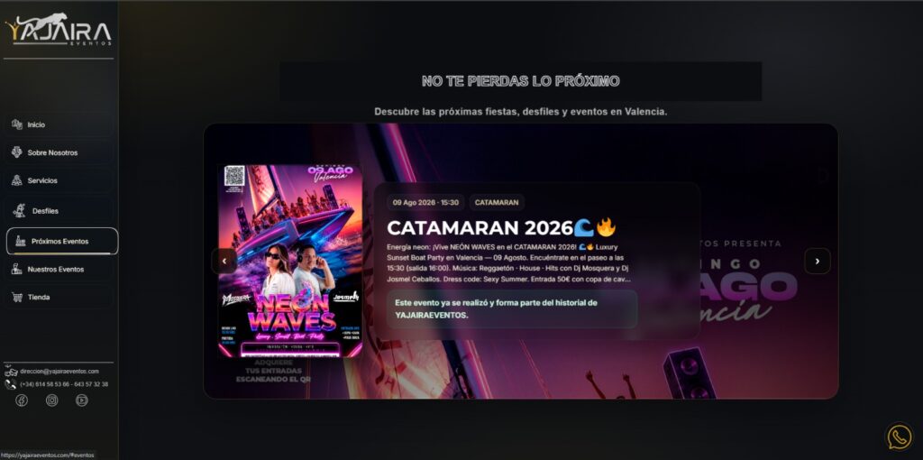 YAJAIRAEVENTOS: plataforma integral de eventos, ticketing, ecommerce y control de acceso