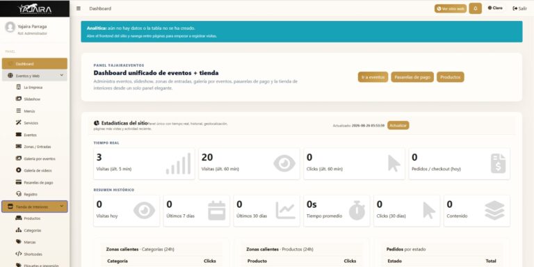 YAJAIRAEVENTOS: plataforma integral de eventos, ticketing, ecommerce y control de acceso
